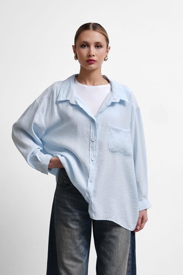 Oversize Lightweight Shirt - Light Blue