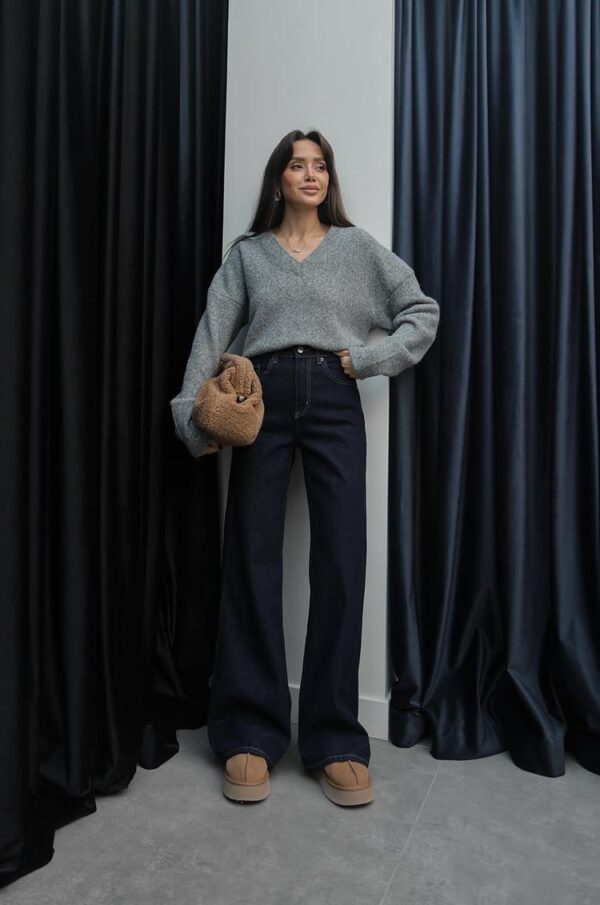 Dark Blue Wide Leg Jeans