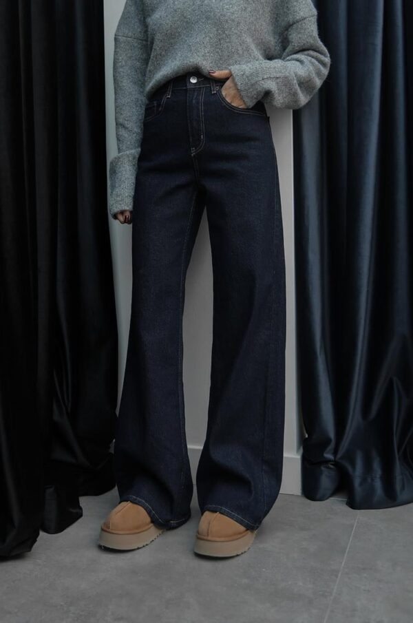 Dark Blue Wide Leg Jeans