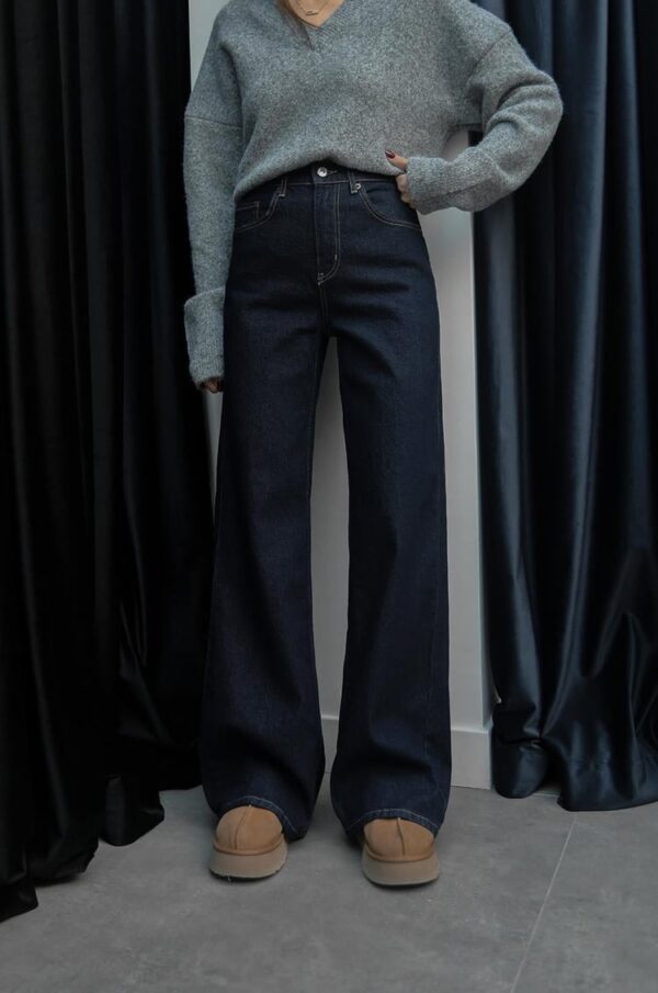 Dark Blue Wide Leg Jeans