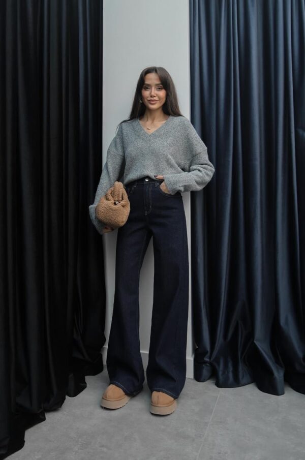 Dark Blue Wide Leg Jeans