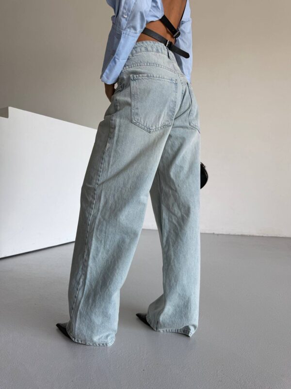 Snow Blue Wide Straight Jeans