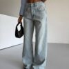 Snow Blue Wide Straight Jeans