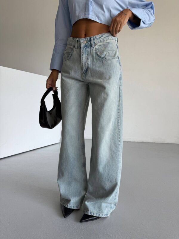 Snow Blue Wide Straight Jeans