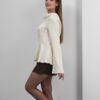 Satin Long Sleeve Blouse - Off White