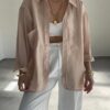 Oversize Lightweight Shirt - Beige