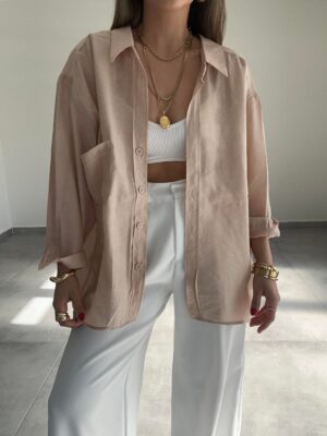 Oversize Lightweight Shirt - Beige