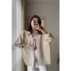 vays-tensel-gomlek-krem-43567474-sw3213sh5712 Oversize Lightweight Shirt - Beige