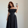 Gemini_Generated_Image_5sl2la5sl2la5sl2 Polka Dot Off Shoulder Dress - Black