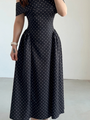 Gemini_Generated_Image_ozau3gozau3gozau Polka Dot Off Shoulder Dress - Black