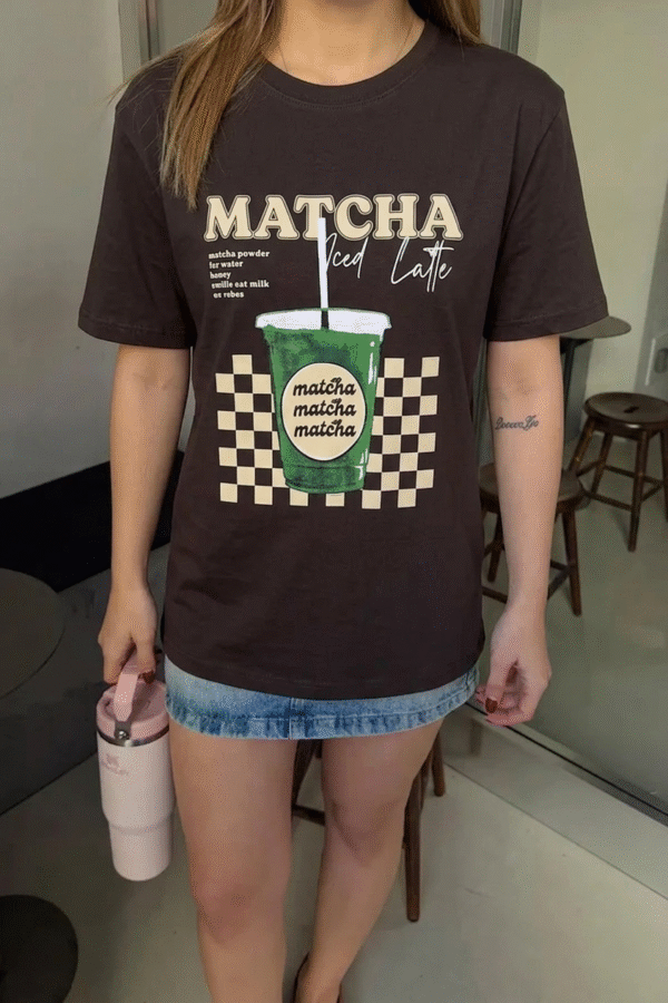 Matcha Oversized Tshirt - Brown