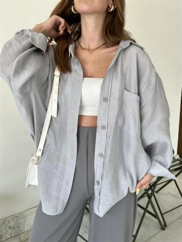 Oversize Lightweight Shirt - Gray