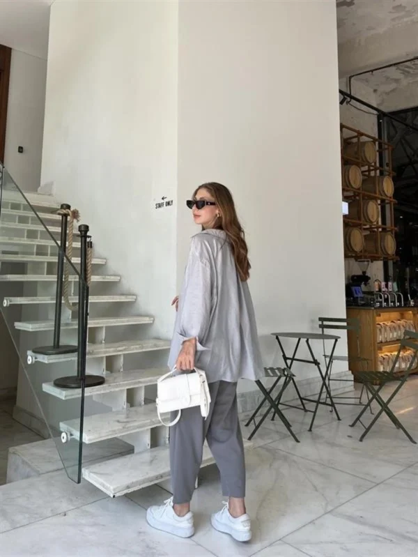 Oversize Lightweight Shirt - Gray