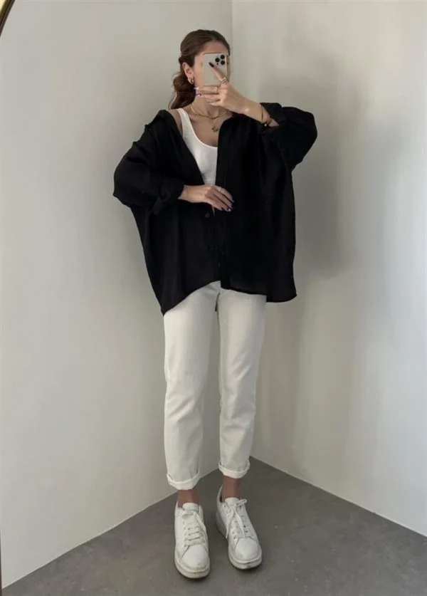 Oversize Lightweight Shirt - Black