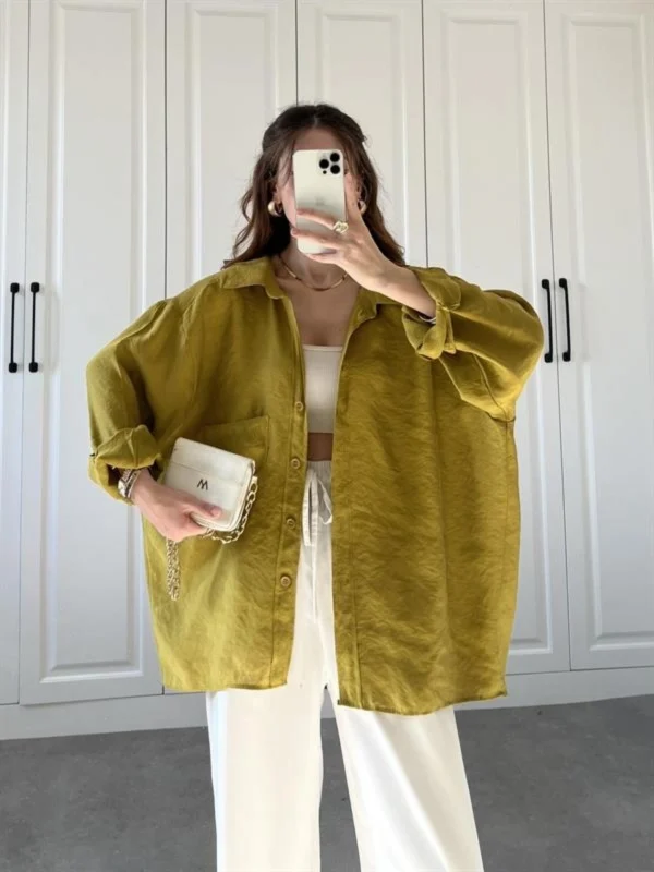 Oversize Lightweight Shirt - Pistachio Green