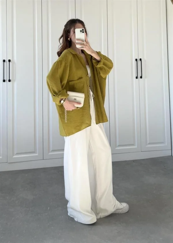 Oversize Lightweight Shirt - Pistachio Green