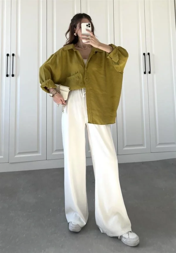Oversize Lightweight Shirt - Pistachio Green
