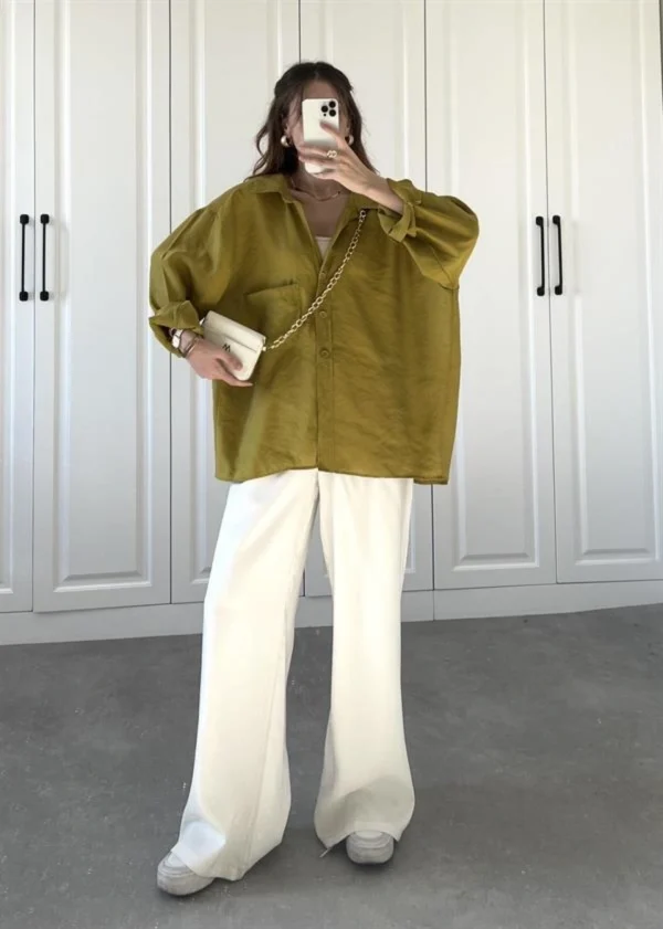 Oversize Lightweight Shirt - Pistachio Green