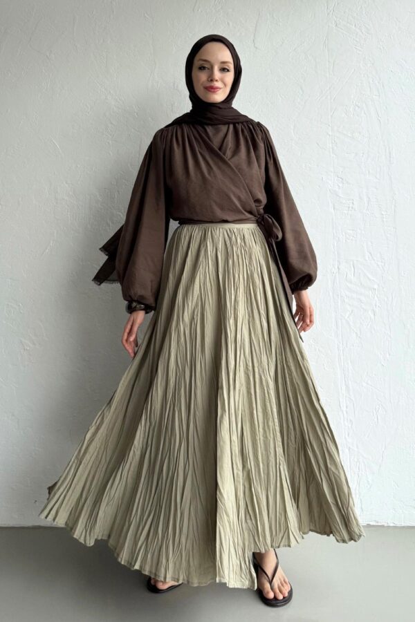 IMG_0508 Maxi Premium Lined Skirt - Khaki Green