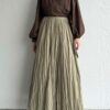 IMG_0510 Maxi Premium Lined Skirt - Khaki Green