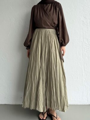 IMG_0510 Maxi Premium Lined Skirt - Khaki Green