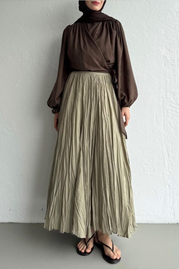 IMG_0510 Maxi Premium Lined Skirt - Khaki Green