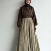 IMG_0511 Maxi Premium Lined Skirt - Khaki Green