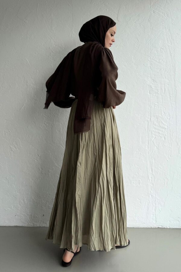 IMG_0512 Maxi Premium Lined Skirt - Khaki Green