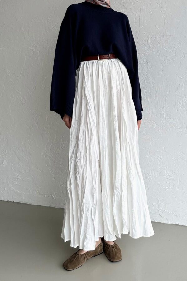 IMG_0515 Maxi Premium Lined Skirt - White