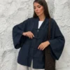 Lacivert-1_9f982f31-00f5-4a77-a102-bc2b0ed952f7 Chinese Style Kimono - Navy Blue