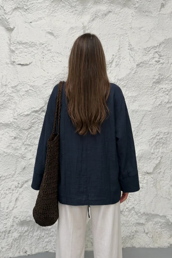 Lacivert-4_6d1d6a41-b4c8-4dfe-a91f-6f2ebba90d31 Chinese Style Kimono - Navy Blue
