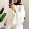 kimono-ceket-beyaz--01556a Chinese Style Kimono - White