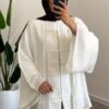 kimono-ceket-beyaz--a5212c Chinese Style Kimono - White