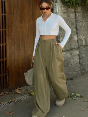 product_7620239949891_1 Palazzo Pants Premium - Khaki Green