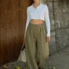 product_7620239949891_2 Palazzo Pants Premium - Khaki Green