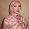 Printed Hijab - Marble Pink