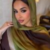Printed Hijab - Layered Brown Green