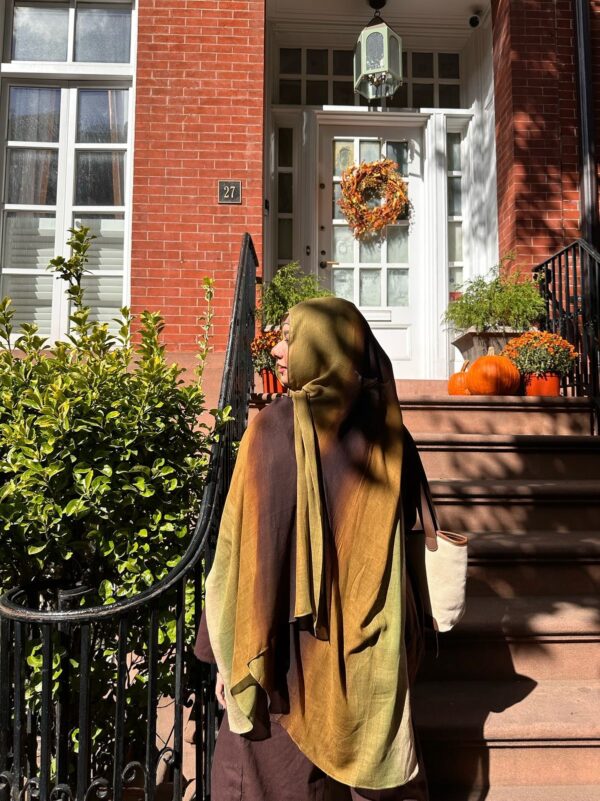 Printed Hijab - Layered Brown Green