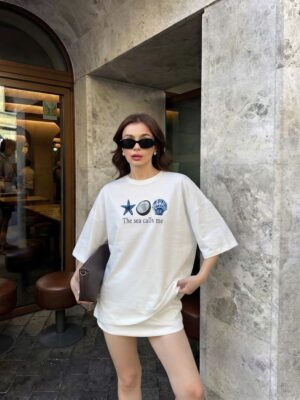 img_2197 Sea Shells Oversized Tshirt - White