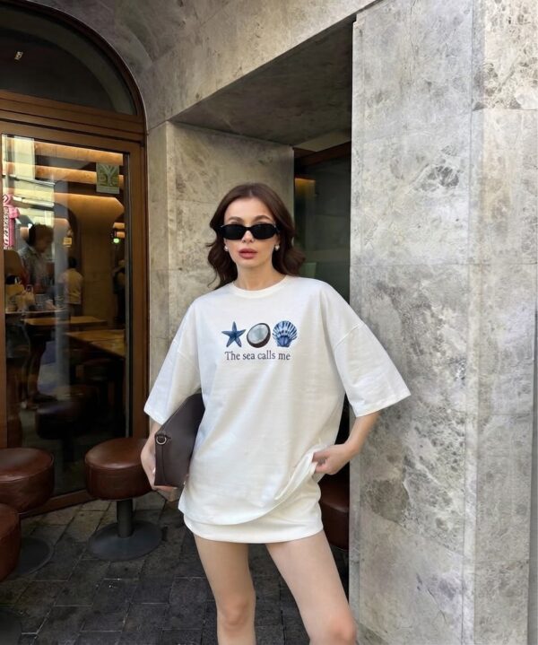 img_2197 Sea Shells Oversized Tshirt - White